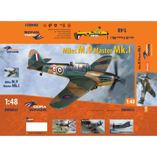 Dora Wings 48033 - 1/48 - Miles M.9 Master Mk.I. Scale military aircraft 150 pcs