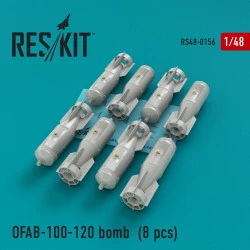 Reskit RS48-0156 - 1/48 OFAB-100-120 bomb (8 pcs) scale Resin Detail kit