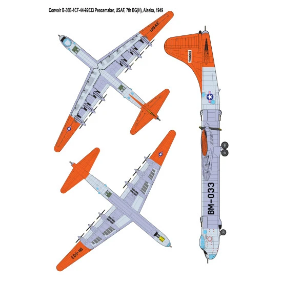 Roden 347 - 1/144 - Convair B-36B Peacemaker (Early) . Scale model aircraft