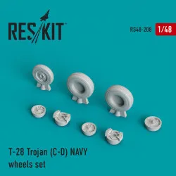 Reskit RS48-0208 - 1/48 T-28 Trojan (C-D) NAVY wheels set scale resin kit