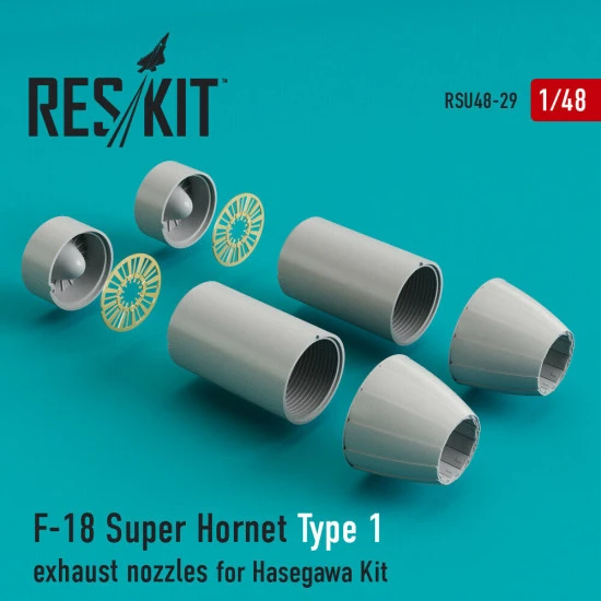 Reskit RSU48-0029 - 1/48 F-18 Super Hornet Type 1 exhaust nozzles Hasegawa Kit