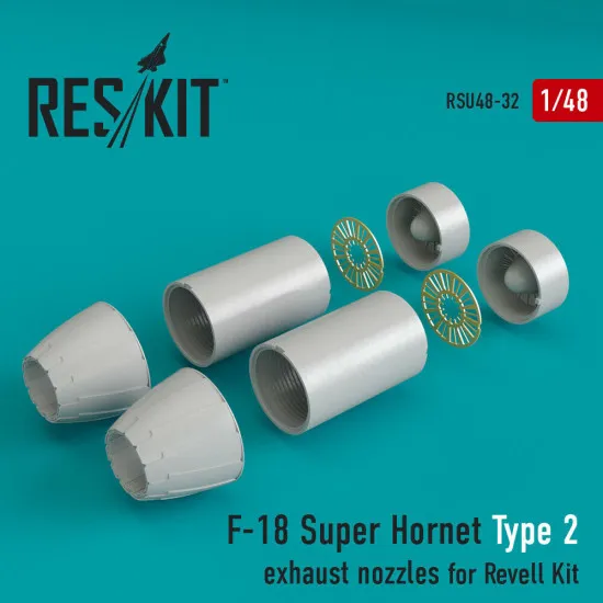 Reskit RSU48-0032 - 1/48 F-18 Super Hornet Type 2 exhaust nozzles for Revell Kit