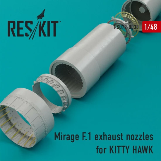 Reskit RSU48-0038 - 1/48 Mirage F.1 exhaust nozzles for Kitty Hawk kit model Reskit RSU48-0038 - 1/48 Mirage F.1 exhaust nozzles for Kitty Hawk kit model