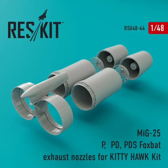 Reskit RSU48-0044 - 1/48 MiG-25 P, PD, PDS Foxbat exhaust nozzles for KITTY HAWK