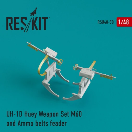Reskit RSU48-0050 - 1/48 UH-1D Huey Weapon Set M60 and Ammo belts feader scale Reskit RSU48-0050 - 1/48 UH-1D Huey Weapon Set M60 and Ammo belts feader scale