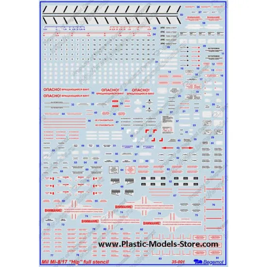 Mil Mi-8/17 helicopter decals 1/35 BEGEMOT 35001