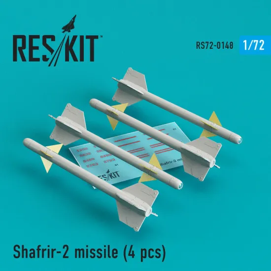 Reskit RS72-0148 - 1/72 Shafrir-2 missile (4) pcs, scale Resin Detail kit