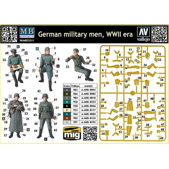 Master Box 35211 - 1/35 - German military men, WWII era. Plastic model kit