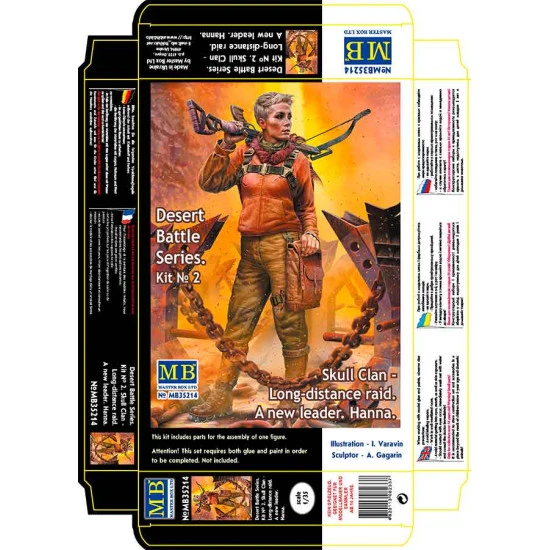 Master Box 35214 - 1/35 - Post-apocalyptic fiction. Desert Battle Series. Skull Clan - Long-distance raid. Kit No.A new leader. Hanna