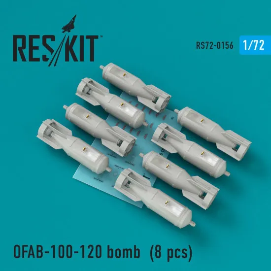Reskit RS72-0156 - 1/72 OFAB-100-120 bomb (8 pcs), scale Resin Detail kit
