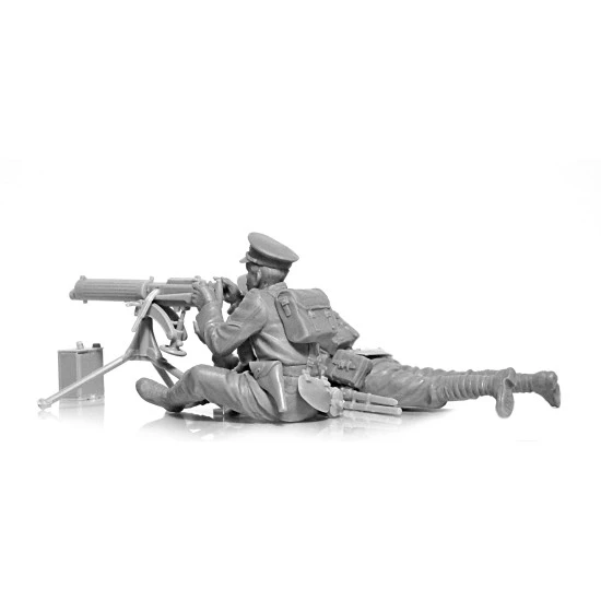 ICM 35713 - 1/35 - WWI British Vickers MG Crew (Vickers MG and 2 figures)