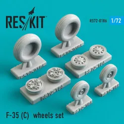 Reskit RS72-0186 - 1/72 F-35 (C) wheels set, scale model Resin Detail kit