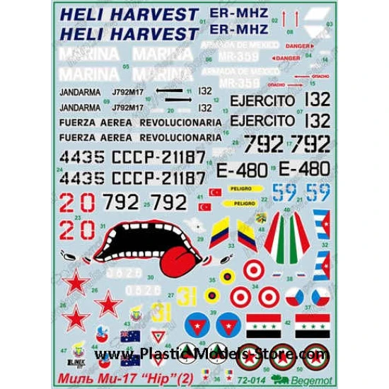 Mil Mi-17 helicopter decals set 1/72 BEGEMOT 72014
