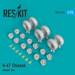 Reskit RS72-0191 - 1/72 H-47 Chinook wheels set, scale model Resin Detail kit
