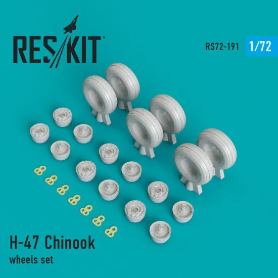 Reskit RS72-0191 - 1/72 H-47 Chinook wheels set, scale model Resin Detail kit