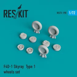 Reskit RS72-0198 - 1/72 F4D-1 Skyray Type 1 wheels set scale Resin Detail kit
