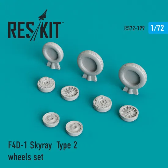Reskit RS72-0199 - 1/72 F4D-1 Skyray Type 2 wheels set scale Resin Detail kit