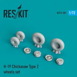 Reskit RS72-0201 - 1/72 H-19 Chickasaw Type 2 wheels set scale Resin Detail kit
