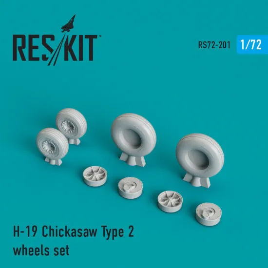 Reskit RS72-0201 - 1/72 H-19 Chickasaw Type 2 wheels set scale Resin Detail kit