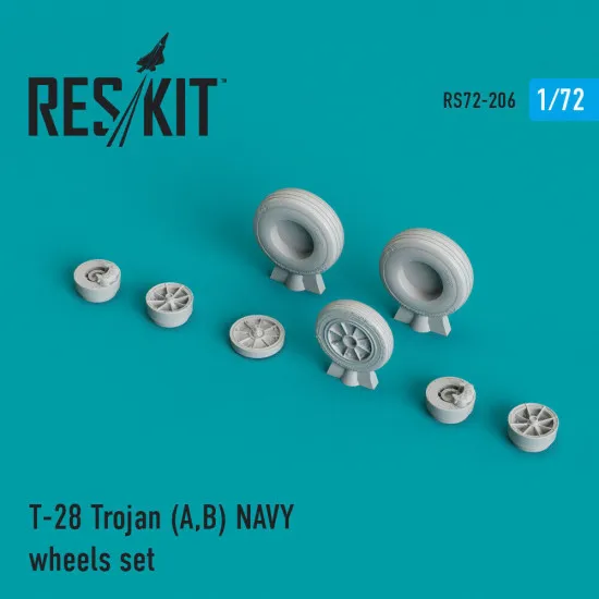 Reskit RS72-0206 - 1/72 T-28 Trojan (A,B) NAVY wheels set scale Resin Detail kit