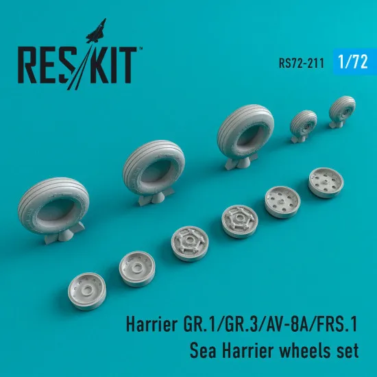 Reskit RS72-0211 - 1/72 Harrier GR.1/GR.3/AV-8A/FRS.1/Sea Harrier wheels set