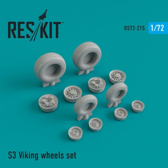 Reskit RS72-0215 - 1/72 S-3 Viking wheels set scale model Resin Detail kit