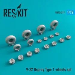 Reskit RS72-0217 - 1/72 V-22 Osprey Type 1 wheels set scale model Resin Detail
