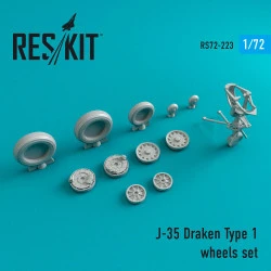 Reskit RS72-0223 - 1/72 J-35 Draken Type 1 wheels set, scale model Resin Detail