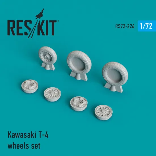 Reskit RS72-0226 - 1/72 Kawasaki T-4 wheels set, scale model Resin Detail kit