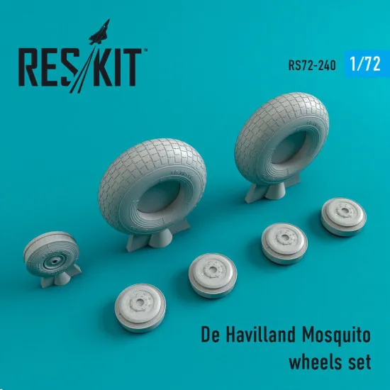 Reskit RS72-0240 - 1/72 De Havilland Mosquito wheels set, scale Resin Detail