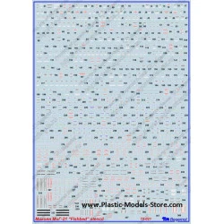 Mikoyan MiG-21 stencil decals set 1/72 BEGEMOT 72021