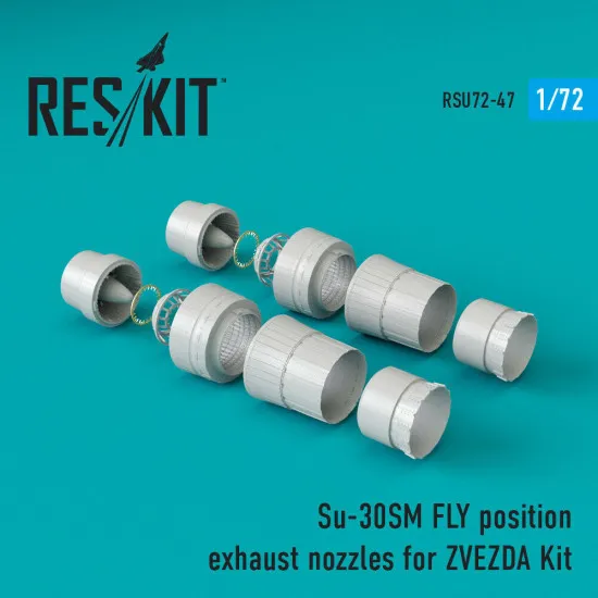 Reskit RSU72-0047 - 1/72 Su-30SM fly position exhaust nozzles for ZVEZDA Kit