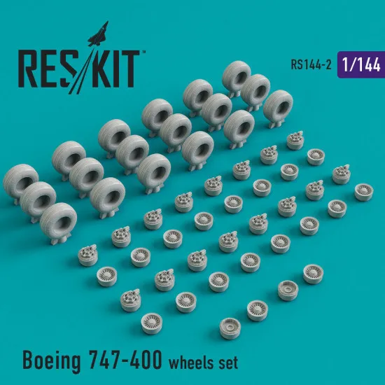 Reskit RS144-002 - 1/144 Boeing 747-400 ER/ERF, wheels set Resin Detail kit