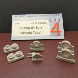 CAT4 R48006 - 1/48 - North American FJ-2/3/3M Fury Resin Wheels set Type 1