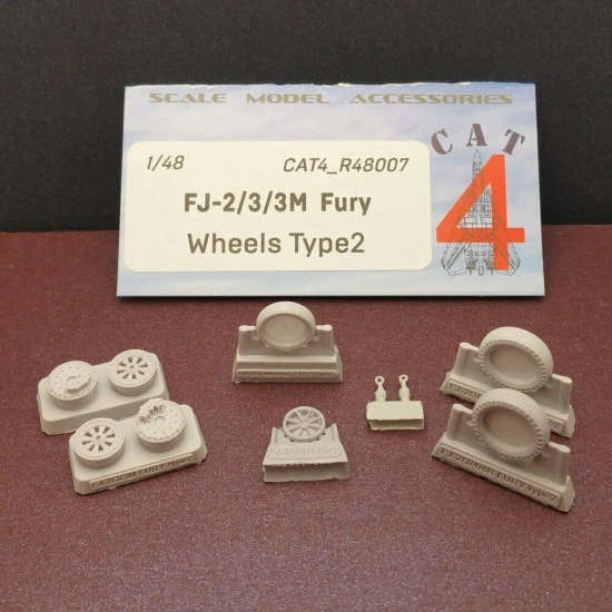 CAT4 R48007 - 1/48 - North American FJ-2/3/3M Fury Resin Wheels set Type 2