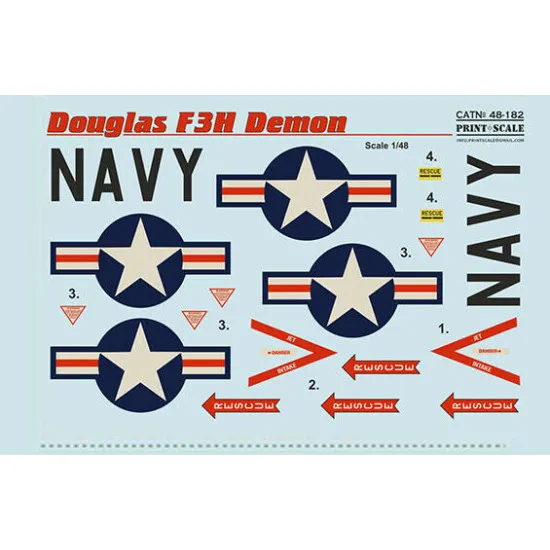 Print Scale 48-182 - 1/48 - Douglas F3H Demon Part 2, Wet Decals