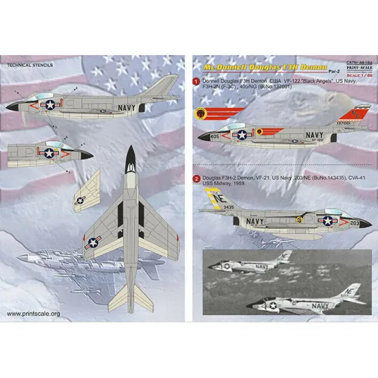 Print Scale 48-182 - 1/48 - Douglas F3H Demon Part 2, Wet Decals