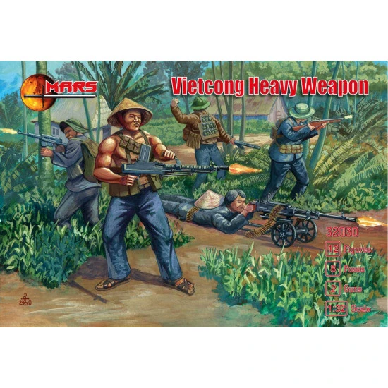 Mars Figures 32030 - 1/32 Vietcong Heavy Weapon plastic model kit 12 figures