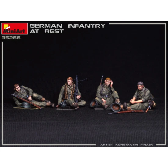 Miniart 35266 - 1/35 German Military Infantry At Rest, scale model WWII