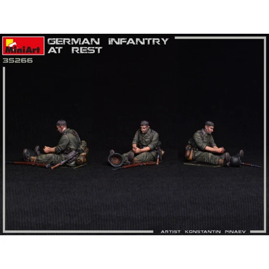 Miniart 35266 - 1/35 German Military Infantry At Rest, scale model WWII