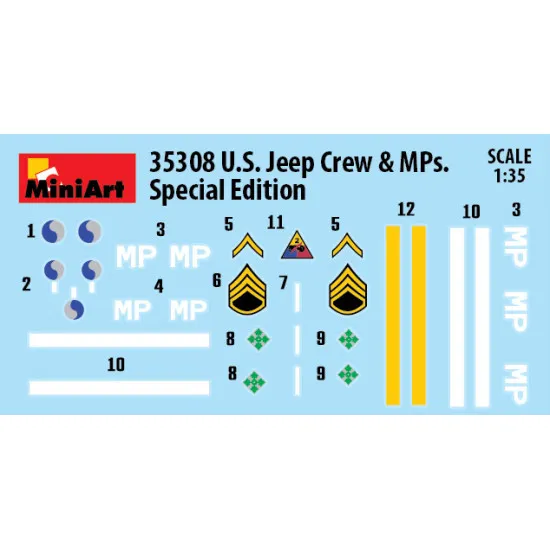 Miniart 35308 - 1/35 - American jeep crew and military police officers model