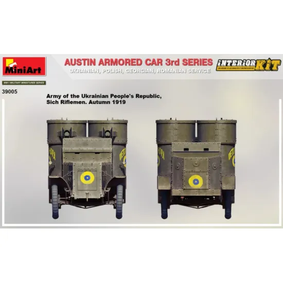 Us Stock Miniart 39005 - 1/35 - Austin Armored Car 3rd, Interior Kit Scale Plastic Model