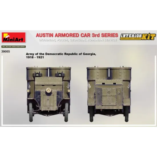 Us Stock Miniart 39005 - 1/35 - Austin Armored Car 3rd, Interior Kit Scale Plastic Model