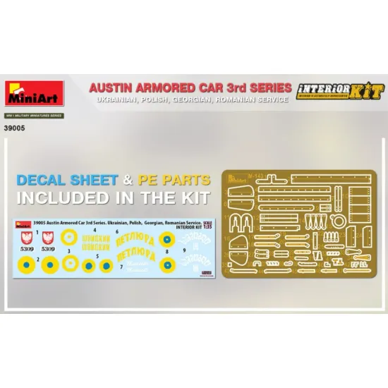 Us Stock Miniart 39005 - 1/35 - Austin Armored Car 3rd, Interior Kit Scale Plastic Model