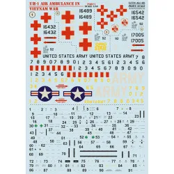 Print Scale PSR 48-185 - 1/48 - UH-1 Air Ambulance in Vietnam War Part 1 scale wet decal for plastic model