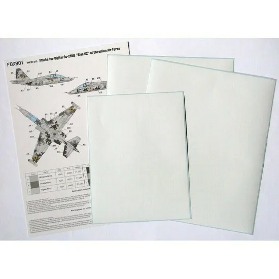 Digital Camouflage Masks For Su-25ub Blue 62, Ukrainian Air Forces 1/32 Scale Foxbot Fm 32-010