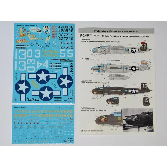 Foxbot 48-044 - 1/48 - B-25G/H/J Mitchell Pin-Up Nose Art w/o Stencils Part 4