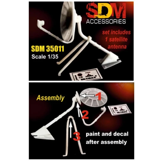 SDM 35011 - 1/35 - Satellite antenna. L=50mm, H=60mm, D=31mm. 1 pcs