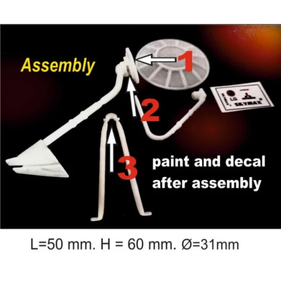 SDM 35011 - 1/35 - Satellite antenna. L=50mm, H=60mm, D=31mm. 1 pcs