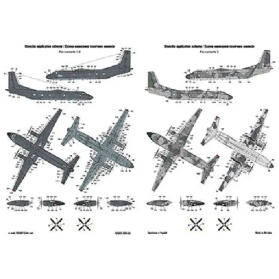 Foxbot 144-001 Decals for model Antonov AN-26 With Teeth 1/144 scale kit